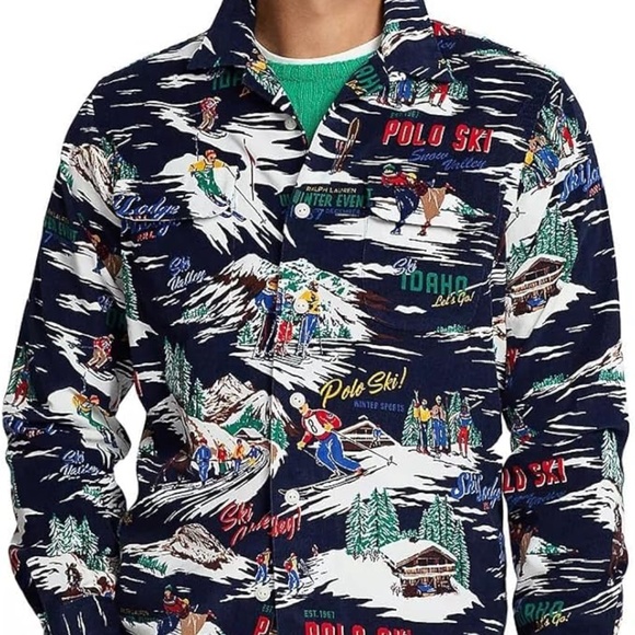 Polo Ralph Lauren Sportsman 67 Winter Event Polo Ski Corduroy Shirt Classic Fit - Picture 11 of 11